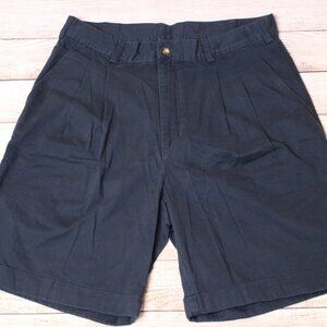 Hunt Club Vintage 90's Navy Blue Pleated Cuffed Shorts
